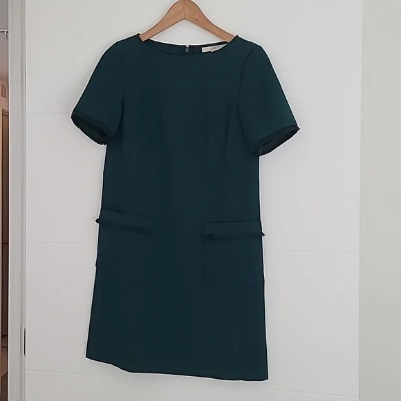 LOFT | Dresses | Loft Pine Green Shift Dress W Fringe Detail | Poshmark